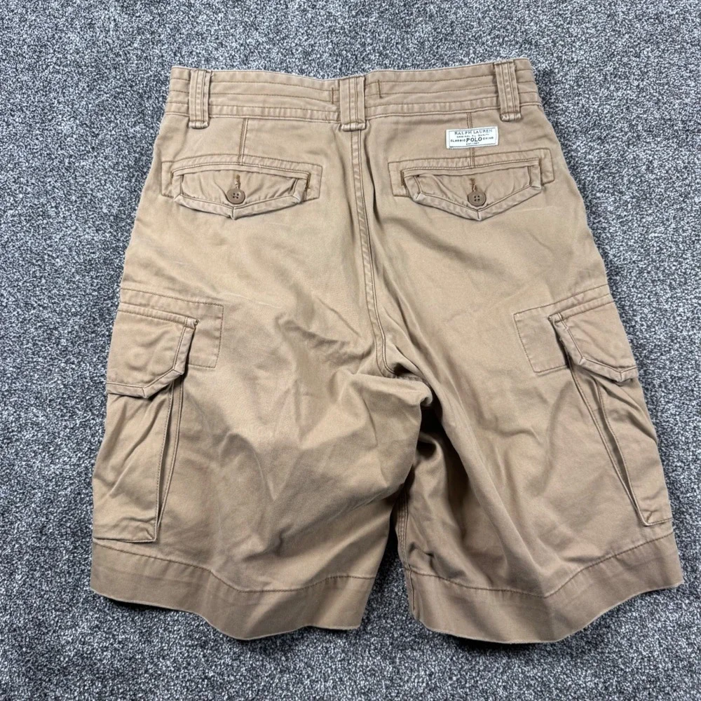 Polo Ralph Lauren Cargo Shorts Men 30 Khaki Tan Paratrooper Classic Multi Pocket